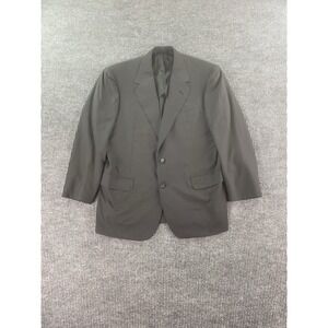 Oxxford Clothes Suit Jacket 46 R Black Wool Solid Luxury Designer 90s Bespoke